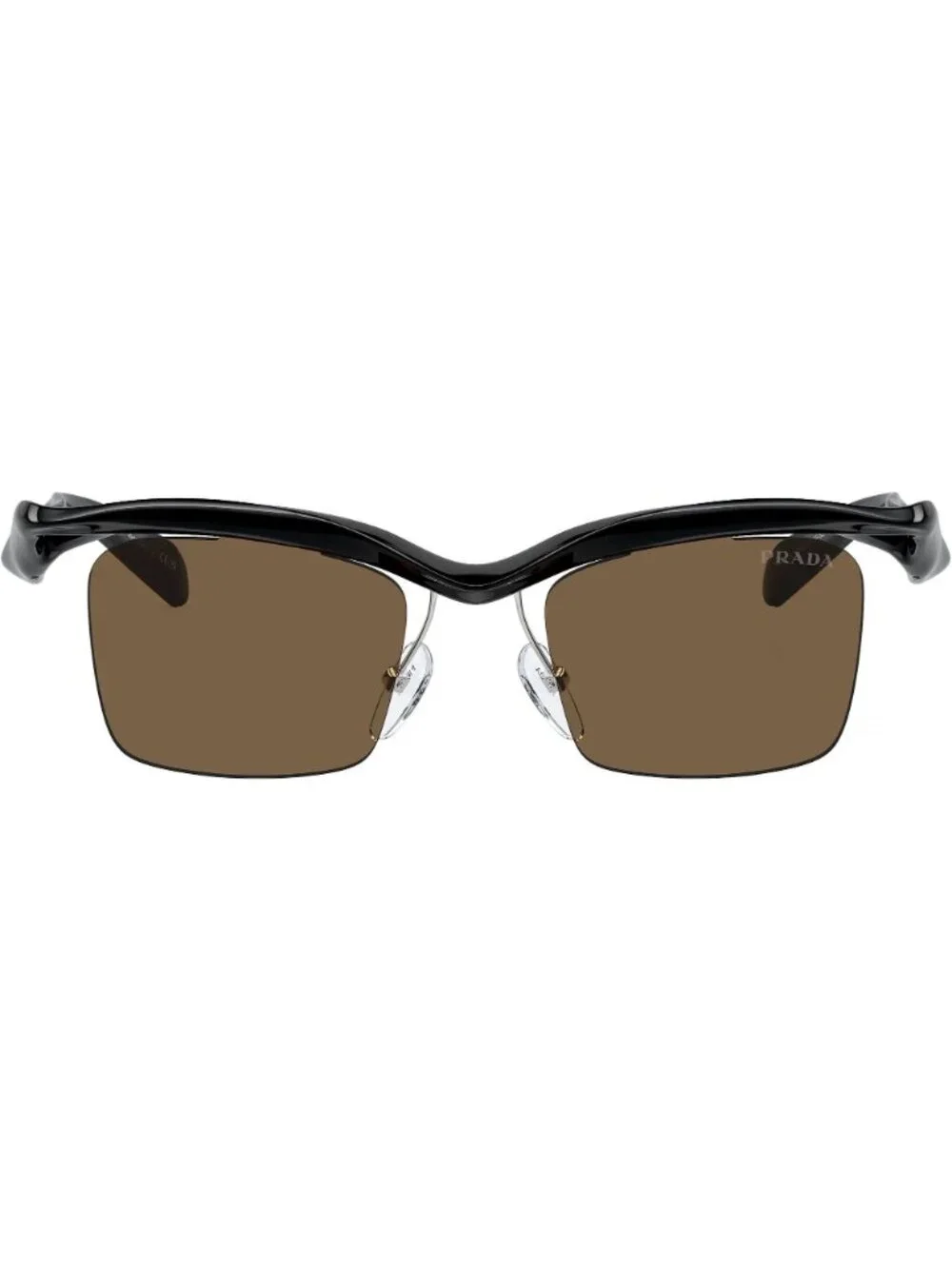 NEW PRADA SUNGLASSES, PRA15S 1AB8C1 BLACK BROWN UNISEX EYEWEAR SPR A15 1AB8C1